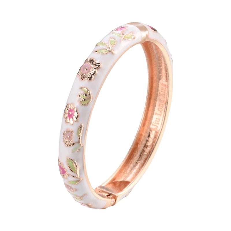 Daili Classic Enamel Flower Bracelet for Women Hot Sale Colorful Cuff Bangle Charm Fashion Accessories