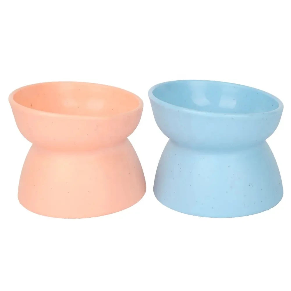 Color Box Packaging 15 Degree Tilted Pet Food Bowl Plastic Elevated Dog Raised Cat Feeding Bowl