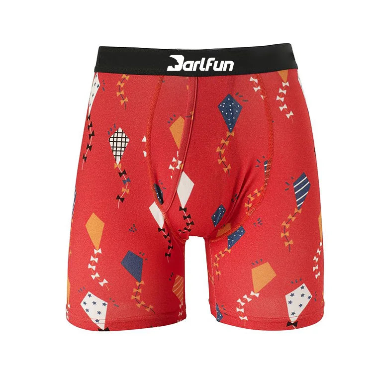 New Style Man Boxer Shorts Sports Quick Dry Breathable Printed Logo Custom Men Boxers Underwear Boys Boxer Briefs Plus Size