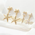 Fashion 14K Gold Plated Ocean Style Special Starfish Design Jewelry Earrings for Women Party Gift Studs Earring