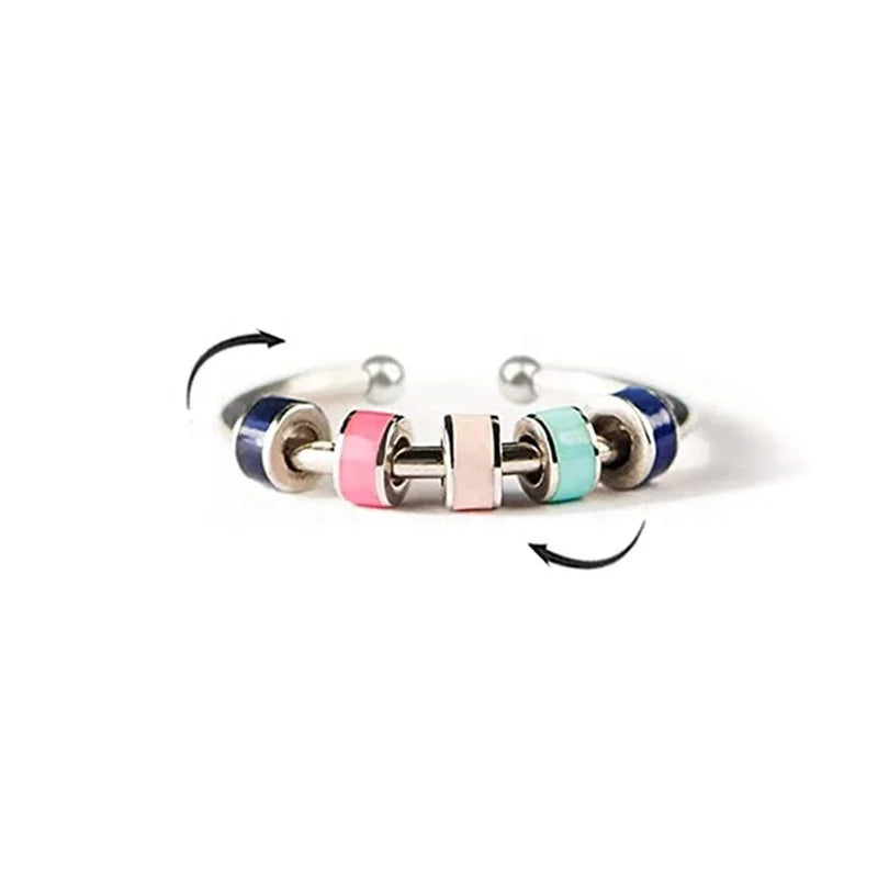 Fashionable and Personalized Simple Rotating Enamel Fingertip Ring Stainless Steel  Ring