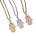 S925 Silver Moissanite Hip Hop Link Chain Handheld Pendant Gold/Silver Plated Unisex MegaBDM