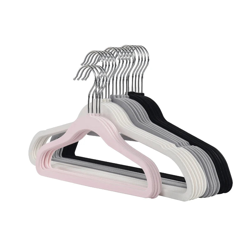 Custom Non slip Hangers Velvet Black 50 Pack Adult Velvet Hangers for Kids