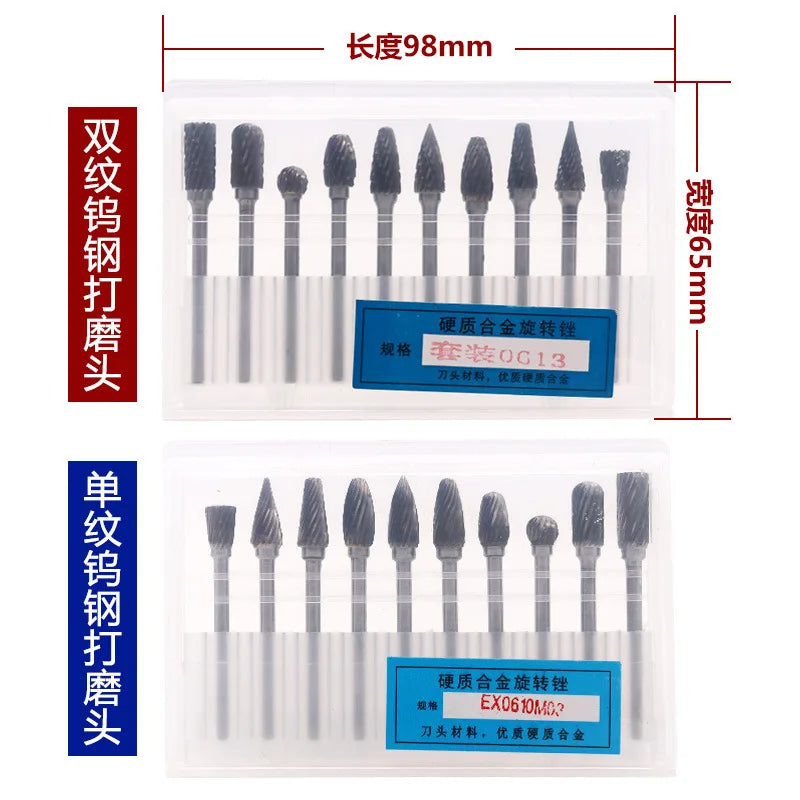 3 * 6mm Tungsten Steel Carbide Grinding Head Rotary File Tungsten Steel Milling Head