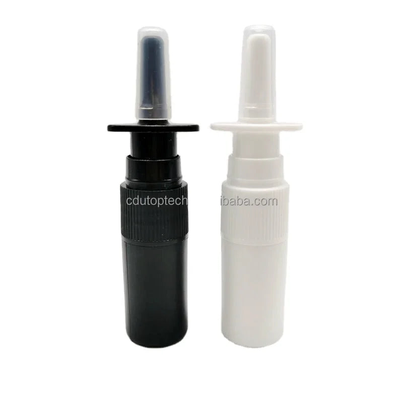 5ml HDPE Solid White and Black Empty Nasal Mist Spray Bottles Nasal Spray Bottles With Pump Sprayer Mist Nose Spray Bottle