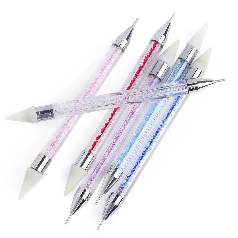 One Pcs Nail Art Diamond Wax Pen Various Color Picking Rhinestones Pen Drill Dot Painting Pencil Nail Art Decoration DIY Tool