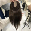 Fishnet Glueless Silk Base Women Topper Raw Virgin Human Hair Dark Brown Sturdy Construction Easy to Wear Fast Deliver