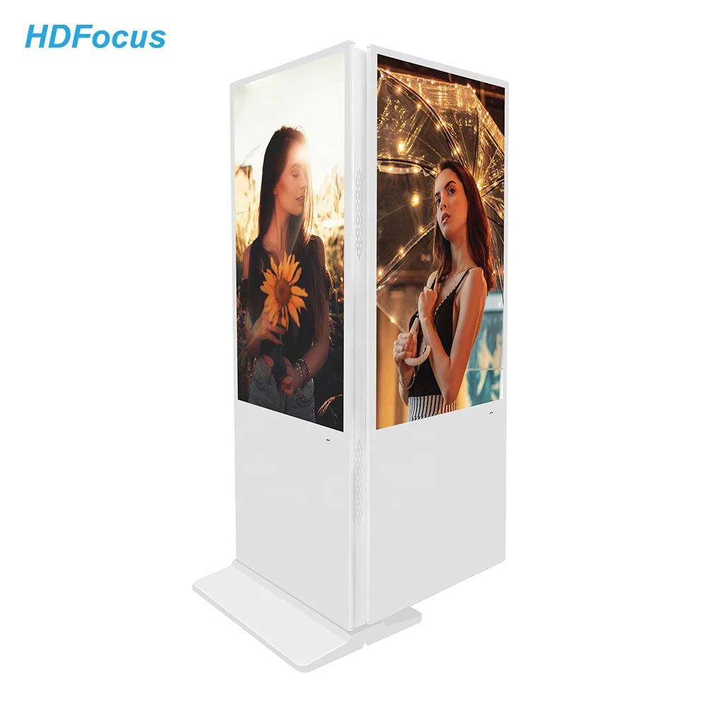 Floor Stand Dual Screens Touch Screen 4K Monitor Advertising Display Lcd Led Display Kiosk Digital Signage
