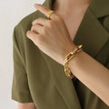 2022 Fashion Hip-hop Stainless Steel 18K Gold Exaggerated Full Diamond Men's and Women's Bracelet Spot Wholesale