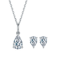 Factory Selling Stud Moissanite Earrings and 14kt Gold Necklace Processed Gra Moissanite Jewelry Sets for Women Jewelry Gift