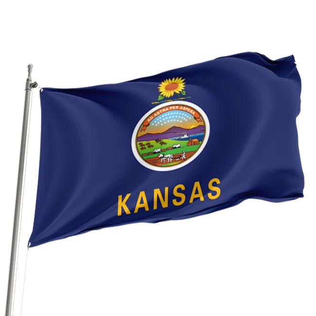 Fast Shipping 3x5 Ft Polyester Kansas KS State Flag Customizable 3*5FT State Flag for Trade Show Giveaways Digital Printing Flag