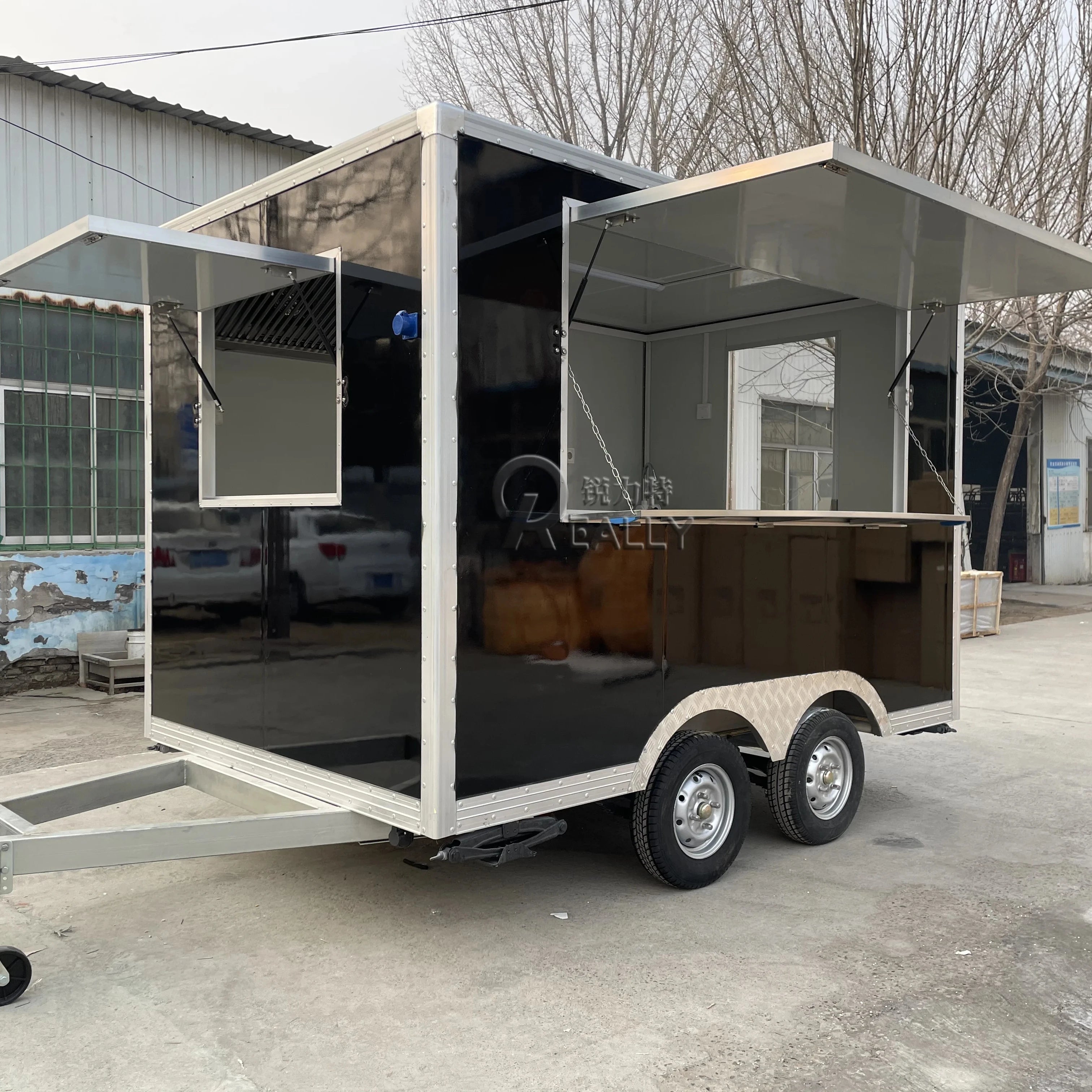 Fully Equipped Food Truck Customized Food Trailer With Full Kitchen Equipment Mobile Fast Food Trailer