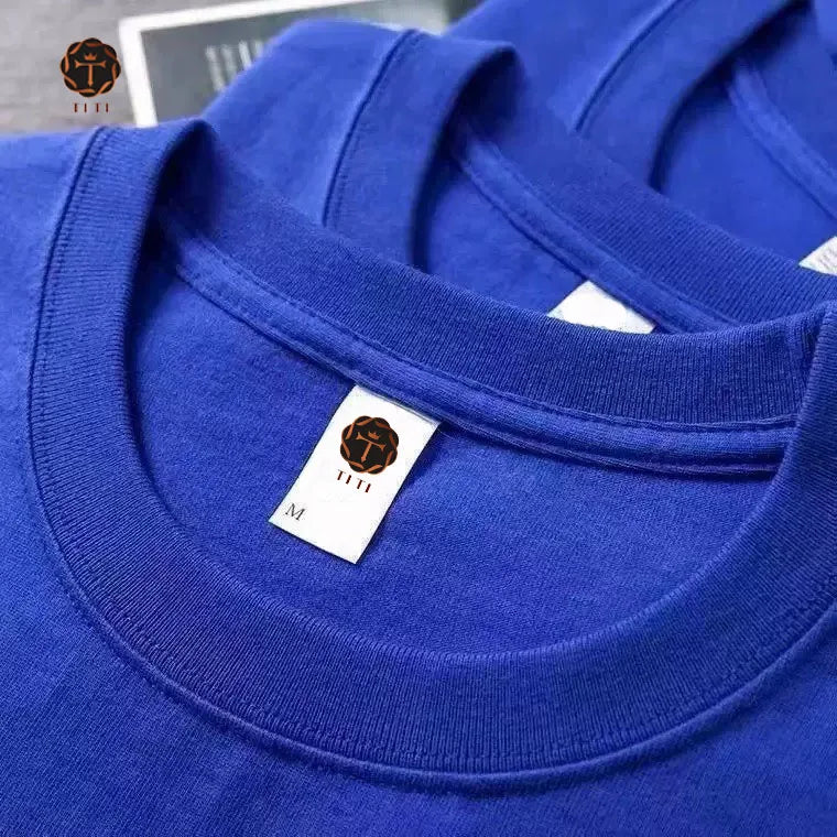 TT Custom t Shirt Men's 100% Cotton Tshirt Luxury High-quality Blank Drop Shoulder Streetwear T-shirt for Men