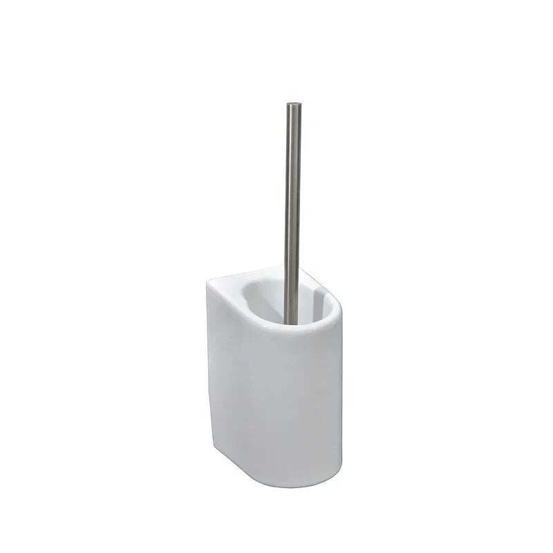 Ceramic Toilet Brush Holder Set with Ceramic Cup Holder Wall Mounted for Bathroom Modern
