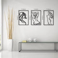 3 Wall Decoration Metal Silhouette Simple Female Body Line Painting Women Home Wall Decoration Artwork Wall Sticker