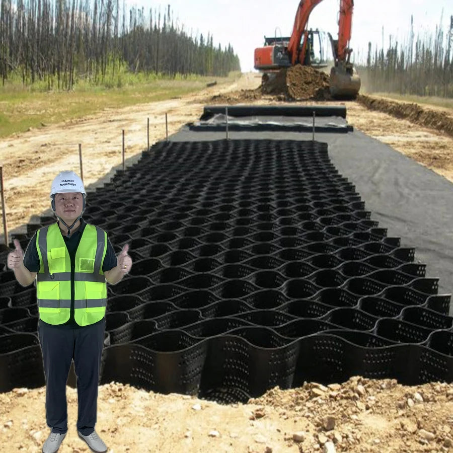 Gravel Stabilizer Plastic HDPE Geocell Dirt Locker Paving Pour Route Shandong for Garden with Textured Surface Cellular