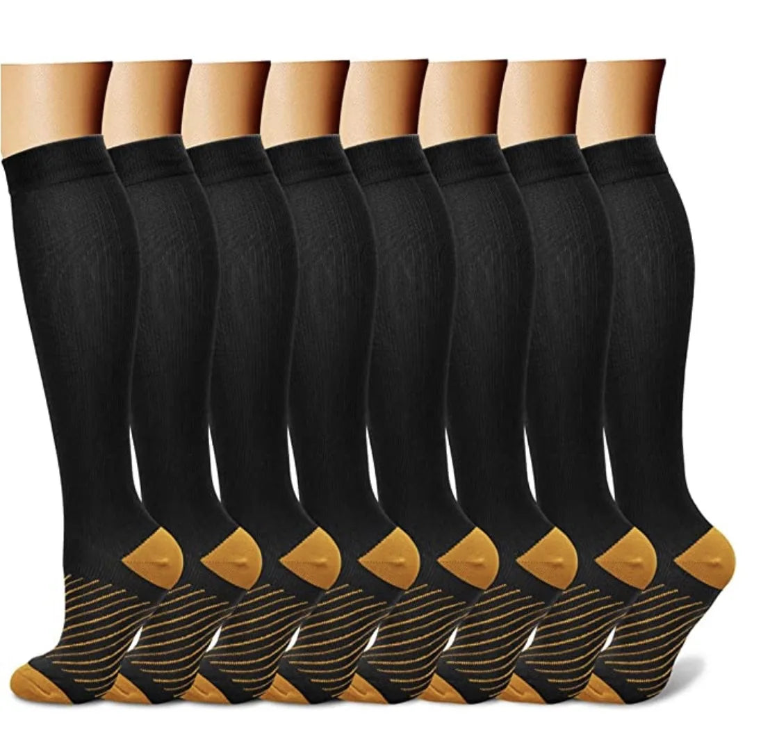Nylon Mid Tube Compression Socks Professional Copper Socks Sole Copper High Stretch Compression Socks