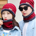 Soft Thicken Wool Ski Hat Men Women Warm Hats Neck Warm Winter Kitted Hat Set Men Beanie Men Women for Winter Warm
