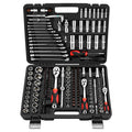 Professional Low Price Wholesale Black Plastic Box Metal Buckle 216pcs Box Case Combo Package Wrench Socket Tool Sets