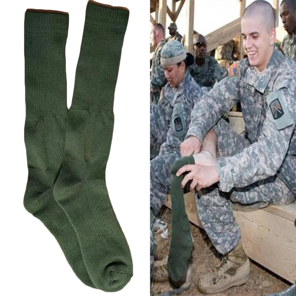 Custom logo Jungle Green Sport Boot Cotton Army Green Socks Skiing Trekking Hiking Wading Trail Socks Camouflage Athletic Socks