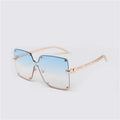 Kenbo Eyewear 2022 New Fashion Unisex Oversize Gradient Sunglasses Vintage Alloy Chain Frame Rivet Square Sun Glasses for Women