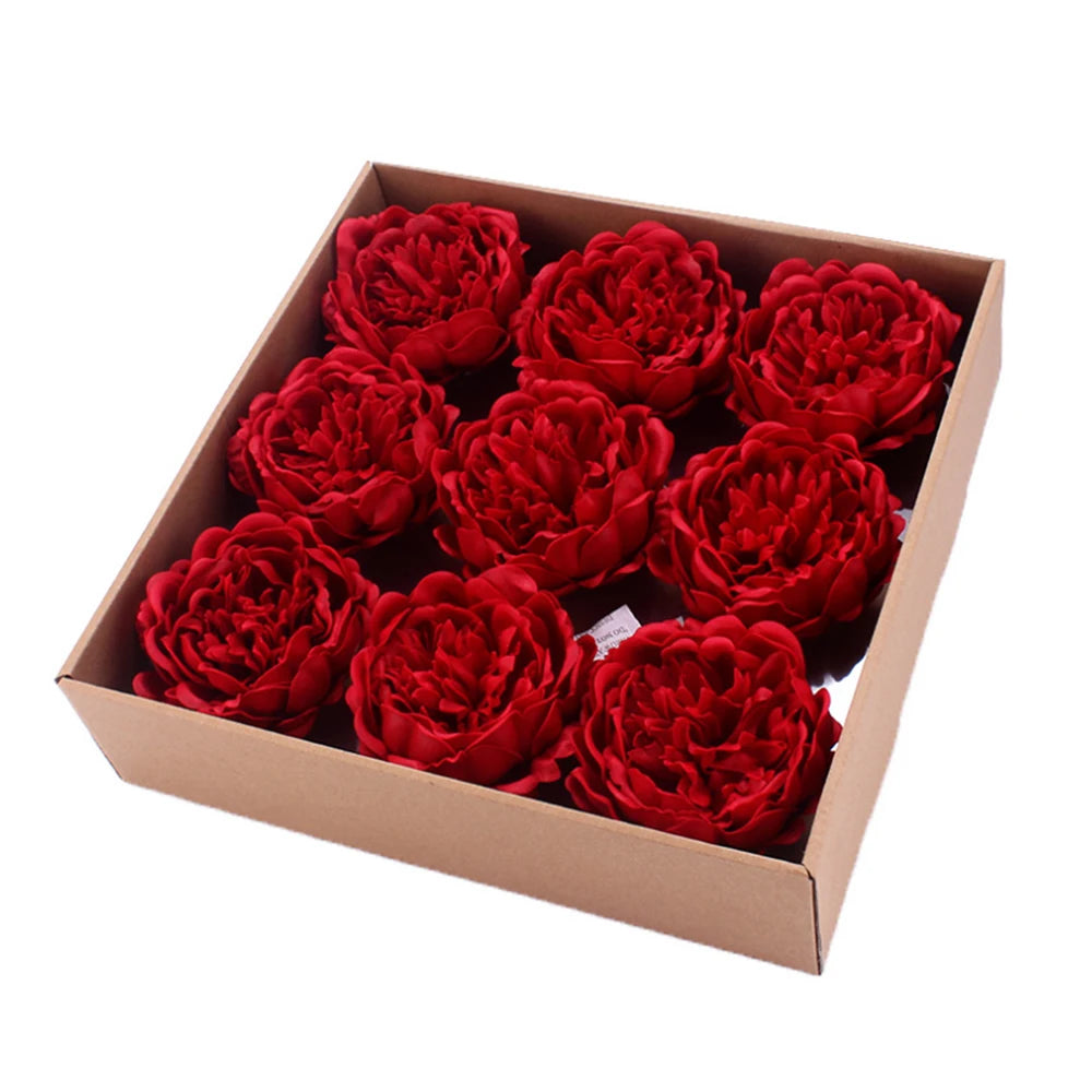 INUNION 9pcs Per Box Soap Peony 5cm Head Foam Soap Peony  for Wedding and  Valentin's Day