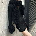 Hot Selling Fall Fashionable Solid Short Women Casual Slim Knitted Cropped Women Coat