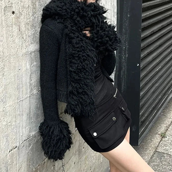 Hot Selling Fall Fashionable Solid Short Women Casual Slim Knitted Cropped Women Coat