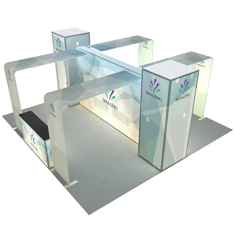 20x20 ft Modern Modular LED Backlit Tension FabricBackdrop Display Stand Promotional Tradeshow Expo Sales Exhibition Booth