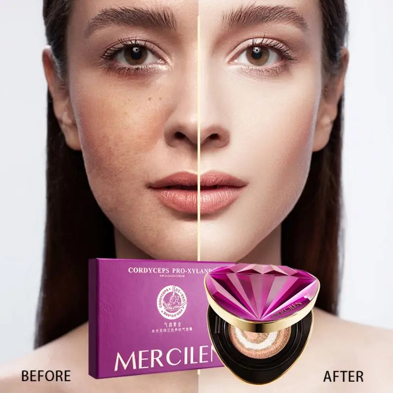OEM/ODM Brighten Oil Control Long-Lasting BB Cream Air Cushion Liquid Foundation with Cordyceps Extract Anti-Aging Face Make up