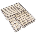 2026 Underwear Organizer Drawer Divider12 Grid Bar Storage Box for Bras Panties Socks Ties Set of 4 Beige
