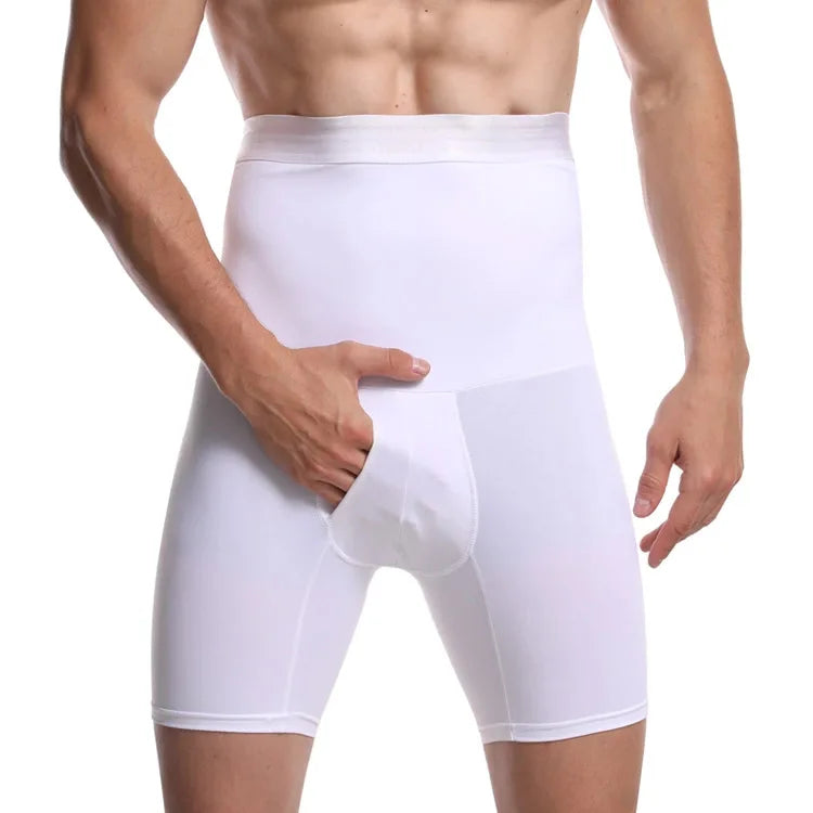 2025 Hot Sale Men's High Waist Body Shaper Tummy Control Shorts with Breathable Leg Underwear Briefs Slimming Shapewear
