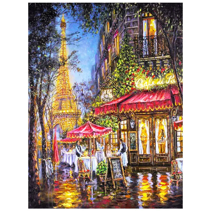 Meian New Design Modern Scenery City Street Canvas DIY Handmade 5D Diamond Painting by Diamonds Home Art Prints