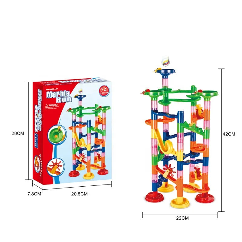 Best Seller Marble Run 3D Pipeline Toy DIY Puzzle Assembly Maze Trackball Building Block Children Educational Block Toys