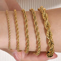Joolim Jewelry Wholesale Stainless Steel Chunky Rope Chain Bracelet for Women 2/3/4/5/8mm