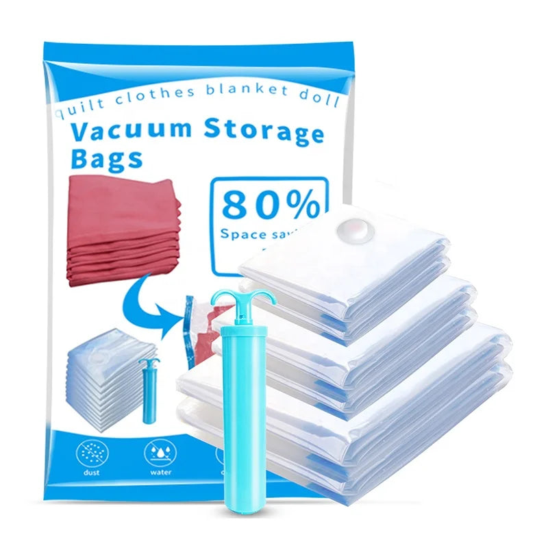 Classic Style Large Transparent Compression Carry Bag Hand Pump Vacuum Storage for Clothes Factory Price for Living Room Travel