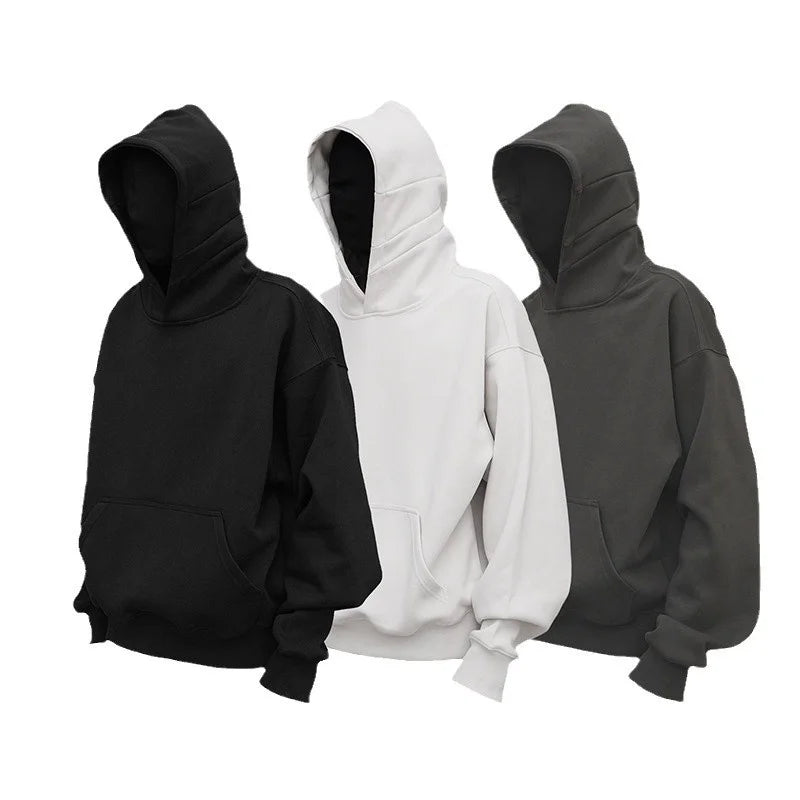Heavyweight Thickened Loose Casual Versatile Solid Pattern Men's Hooded Sweatshirt
