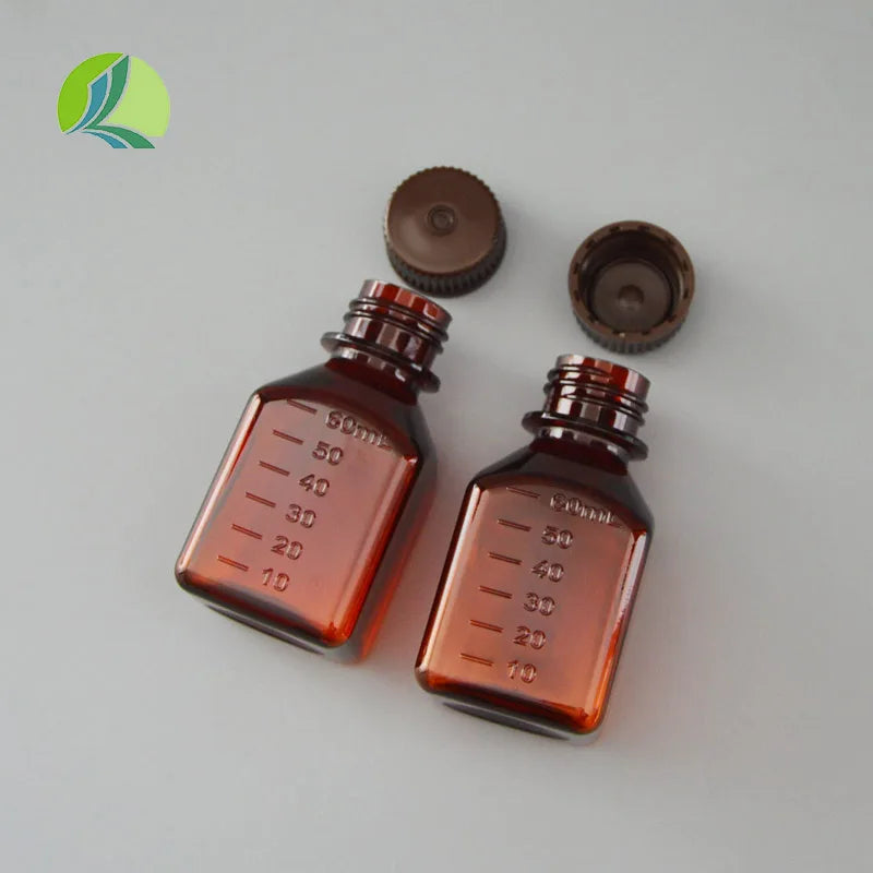 PET Brown Plastic Reagent Bottle 60ml with Fractionated Chemistry Laboratory Cell Culture Base Bottle Serum Bottle