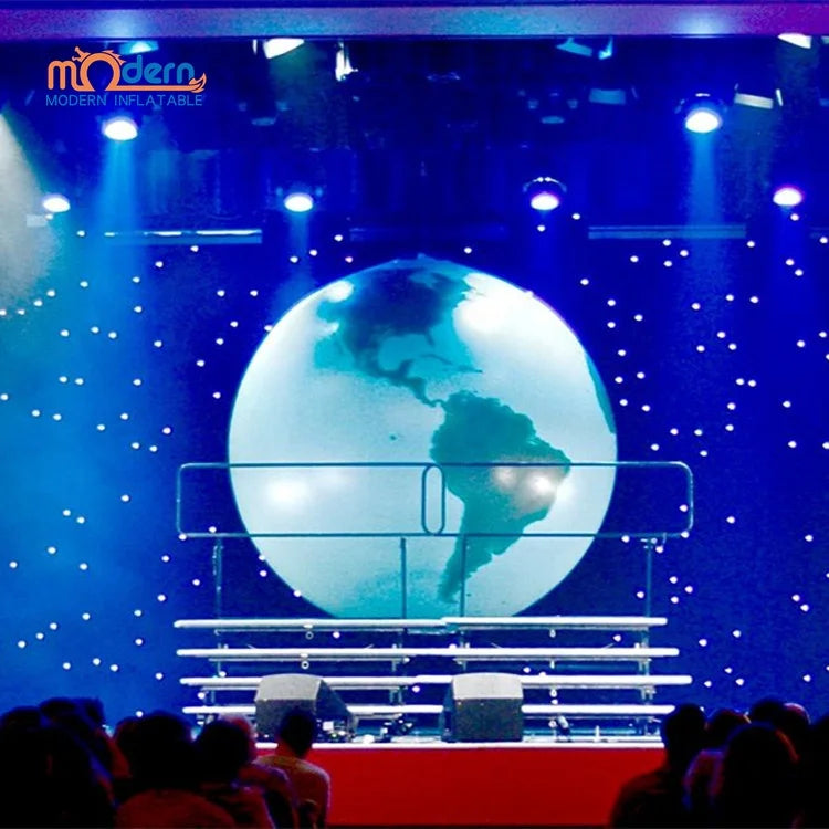 Modern LED Illuminated Customizable Size Giant Inflatable Globe Earth Ball Sphere Balloon 210D Oxford Cloth RGB Advertising