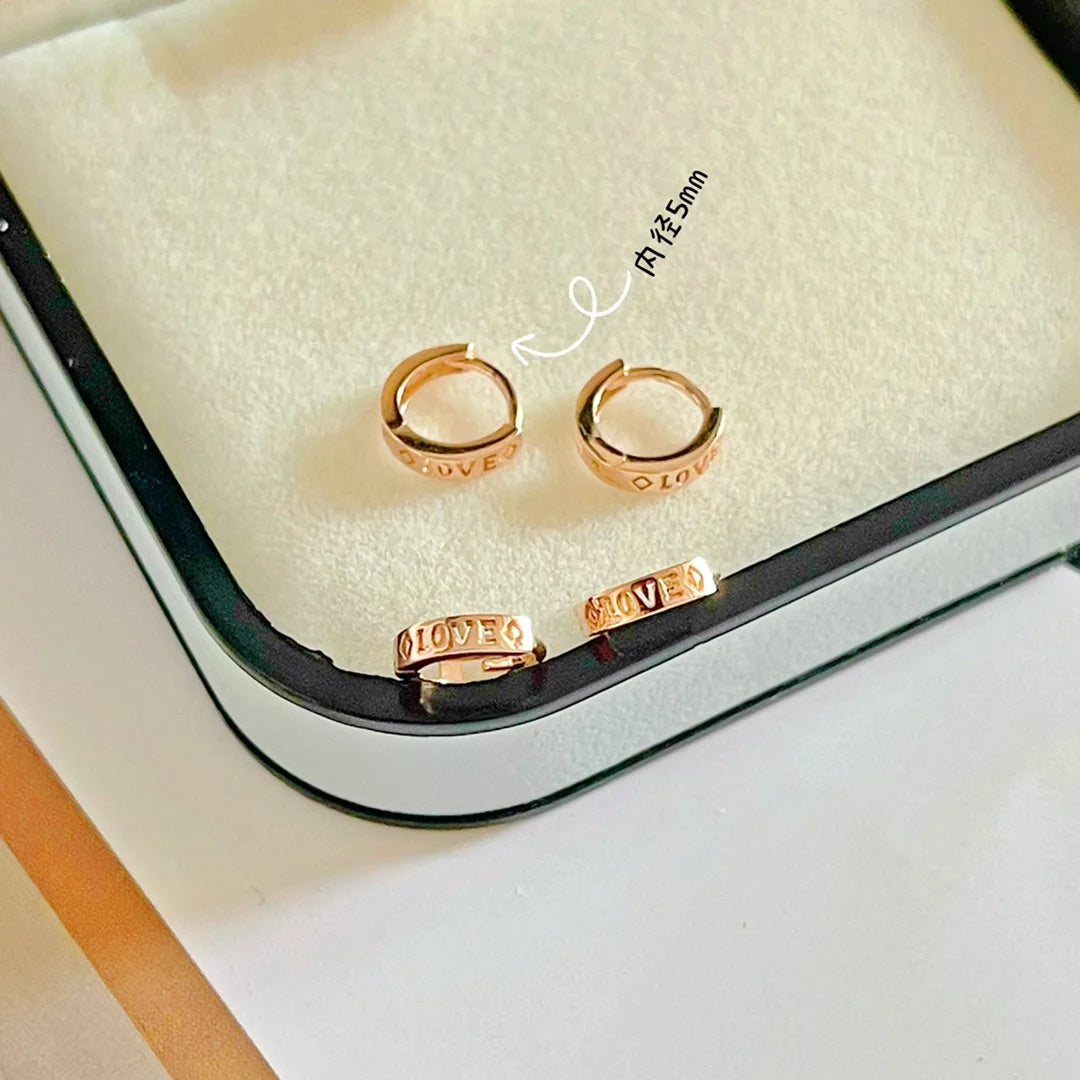 Wholesale Fine Jewelry 14k Real Gold Daily Wear Designs Safety Pin Letters Name Customised Earrings With Rings