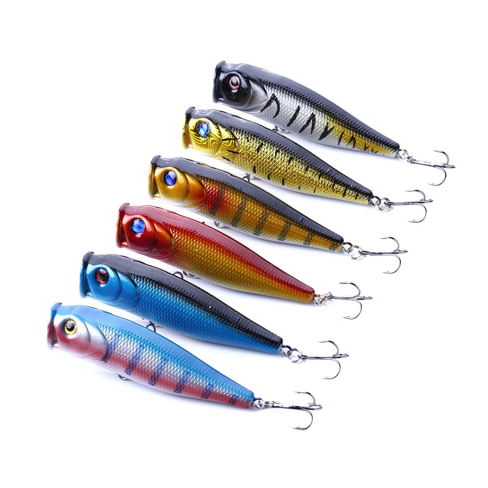 HENGJIA Wholesale Hot Sale 9CM-14G-4# Hard Plastic Popper Floating Noise Ball Rattle to Appeal Fishing for River Sea Fish Popper Lure
