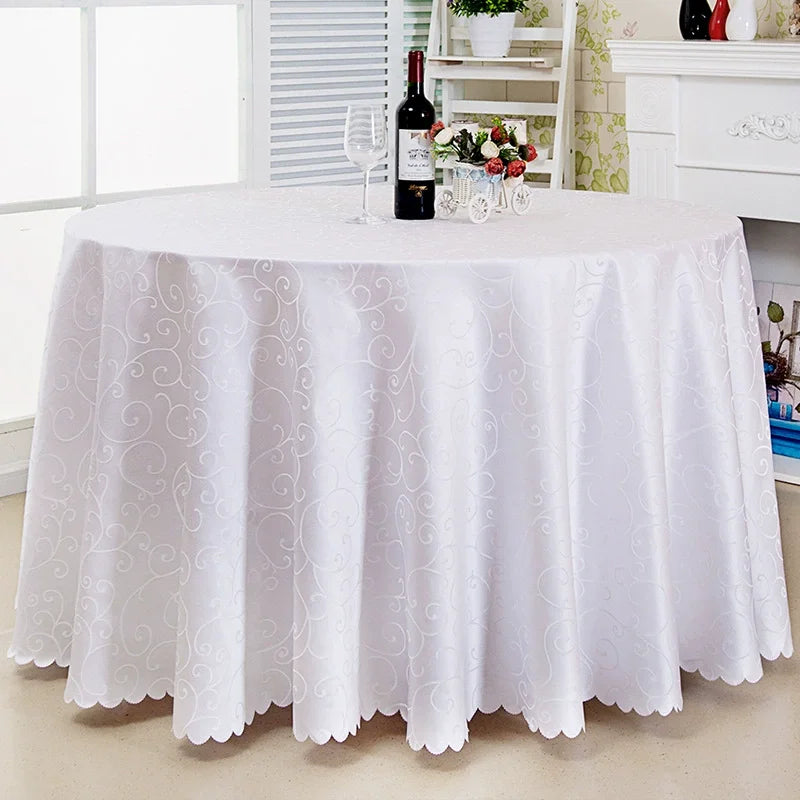 Wholesale Hotel Circular Tablecloth Simple High-end Jacquard Dining Table Cloth Wedding Banquet Western Restaurant Tablecloth