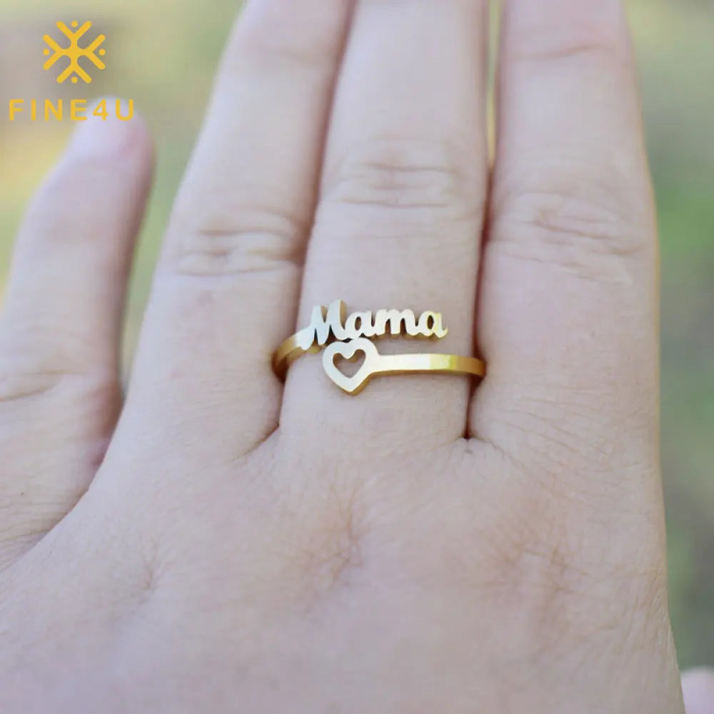 Happy Mothers Day Gifts 2024 Regalos Para Mama Women Stainless Steel Jewelry Mama Mothers Day Ring