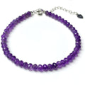 Wholesale Gemstone Jewelry Natural Amethyst Stone Roundel Beads Crystal Bracelet and Necklace for Women