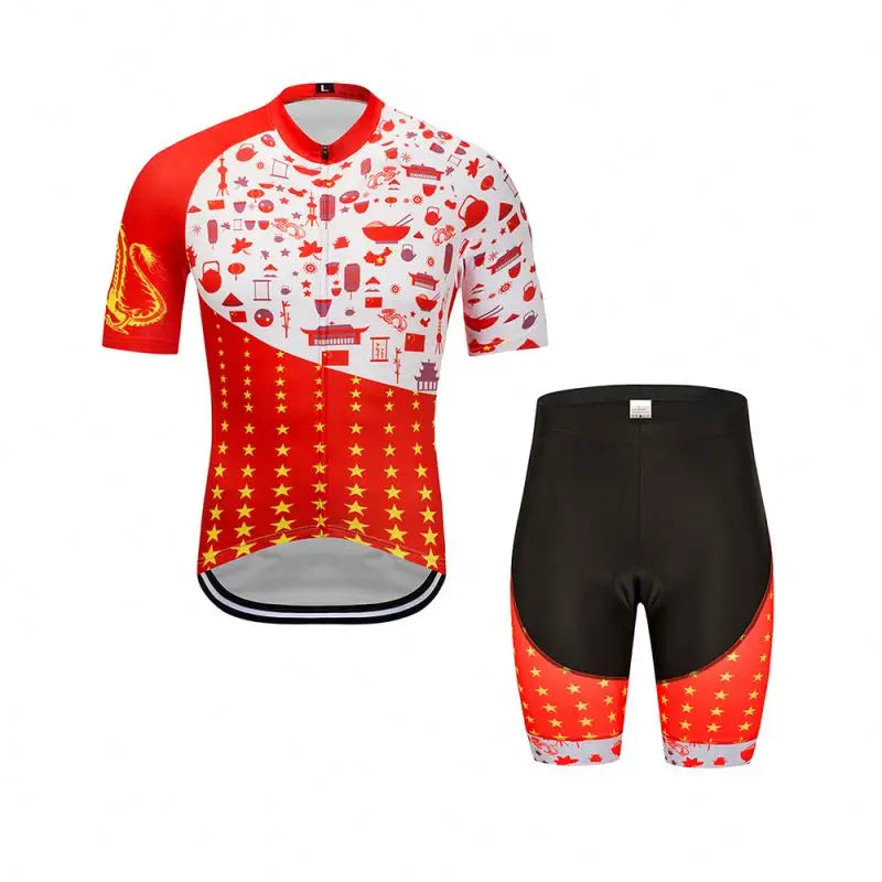 Green Cycling Jersey Long Sleeve Sports Bicycle Clothing Wear Set Short Bike Jersey