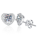 High Quality Wholesale 925 Sterling Silver 0.5Carat Moissanite Heart Shape Moissanite Stud Earrings Fine Jewelry for Women MegaBDM