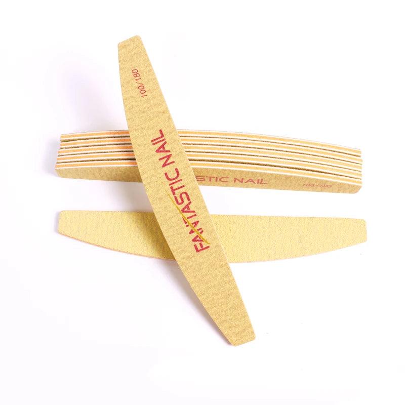 Custom Logo 100/180 Grit EVA Nail File Manicure Tool Half Moon Nail Files