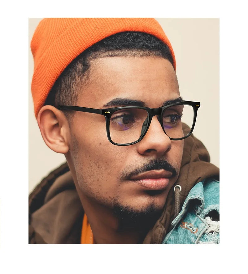 Men Optical Glasses Square Anti Blue Blocking Light Tr90 Glasses Eye Glasses 2023
