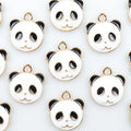 Wholesale Black and White Panda Charms for Children Enamel Animal Charms for Jewelry Making Bracelets Bulk