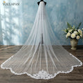 YouLaPan V75 Extra Long 3.5M Cathedral Veil White Ivory Handmade Lace Embroidered Single Layer Veil With Comb Bridal Wedding